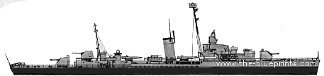 Эсминец USS DD-937 Davis (Destroyer) (1944) - чертежи, габариты, рисунки