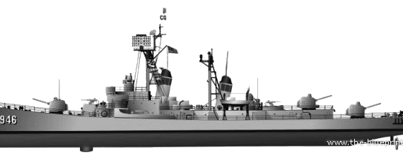Корабль USS DD-946 Edson (Destroyer) - чертежи, габариты, рисунки