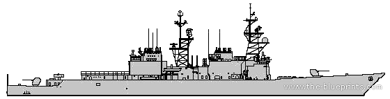 Эсминец USS DD-963 Spruance (Destroyer) - чертежи, габариты, рисунки
