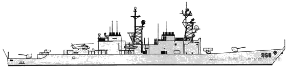 Эсминец USS DD-963 Spruence (Destroyer) - чертежи, габариты, рисунки
