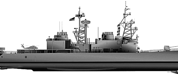 Эсминец USS DD-968 Arthur W. Radford (Destroyer) - чертежи, габариты, рисунки
