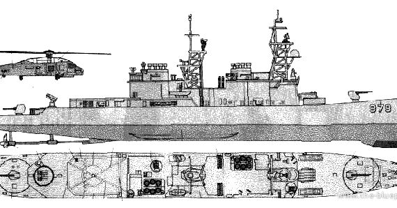 Эсминец USS DD-979 Conolly (Spruance class Destroyer) 1 - чертежи, габариты, рисунки