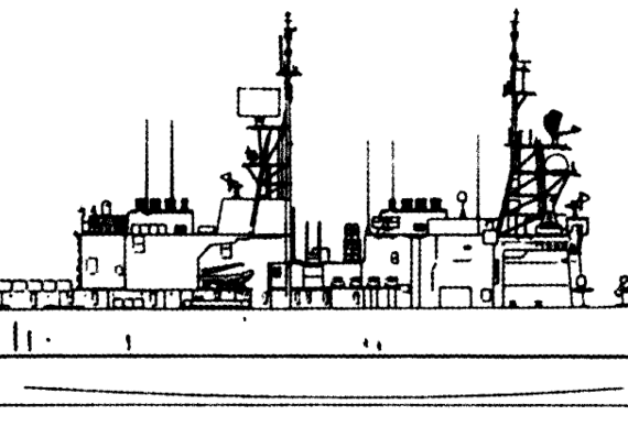 Эсминец USS DDG-100 Kidd (Destroyer) - чертежи, габариты, рисунки
