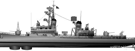 Корабль USS DDG-19 Tattnall (Destroyer) - чертежи, габариты, рисунки