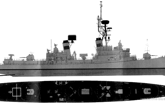 Эсминец USS DDG-22 Benjamin Stoddert (Destroyer) - чертежи, габариты, рисунки