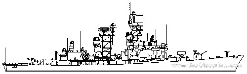 Эсминец USS DDG-37 Farragut (Destroyer) - чертежи, габариты, рисунки