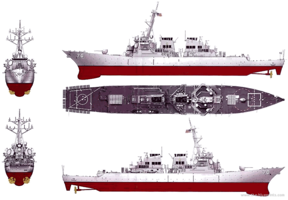 Эсминец USS DDG-40 Hopper (Destroyer) - чертежи, габариты, рисунки