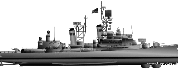 Корабль USS DDG-42 Mahan (Destroyer) - чертежи, габариты, рисунки