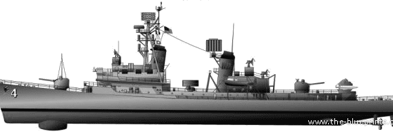 Корабль USS DDG-4 Lawrence (Destroyer) - чертежи, габариты, рисунки