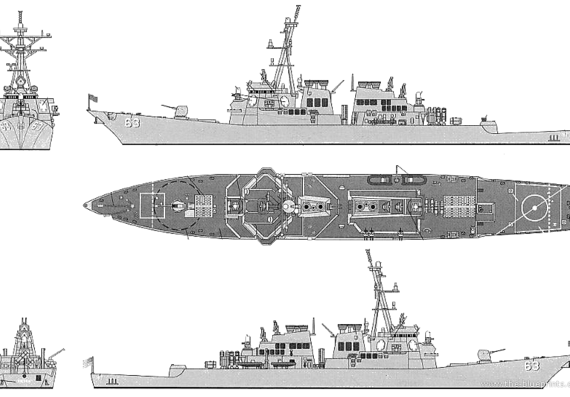 Корабль USS DDG-63 Stethem (Destroyer) - чертежи, габариты, рисунки