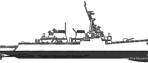 Эсминец USS DDG-65 Benfold (Destroyer) - чертежи, габариты, рисунки