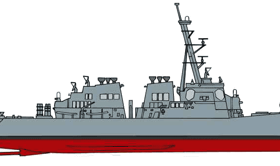 Эсминец USS DDG-67 Cole (Destroyer) - чертежи, габариты, рисунки