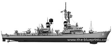 Эсминец USS DDG-6 Barney (Destroyer) - чертежи, габариты, рисунки