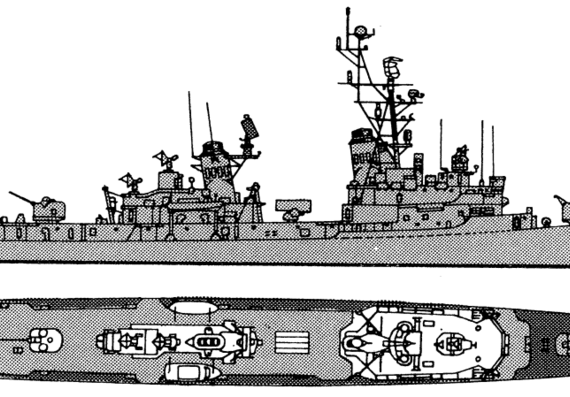 Эсминец USS DDG-6 Barney (Destroyer) (1985) - чертежи, габариты, рисунки