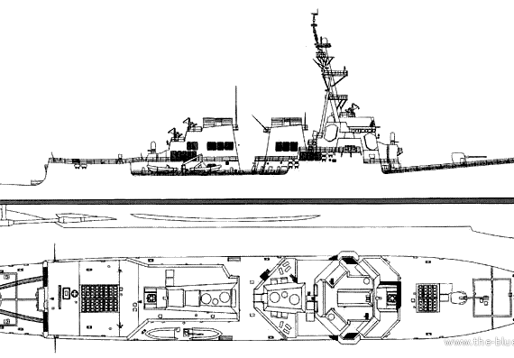 Эсминец USS DDG-79 Oscar Austin (Destroyer) - чертежи, габариты, рисунки