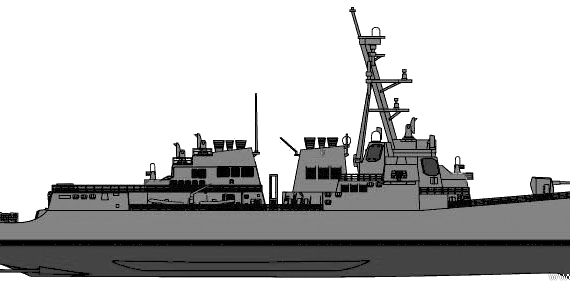Эсминец USS DDG-88 Preble (Destroyer) - чертежи, габариты, рисунки