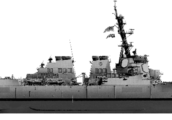 Эсминец USS DDG-98 Forrest Sherman (Destroyer) - чертежи, габариты, рисунки