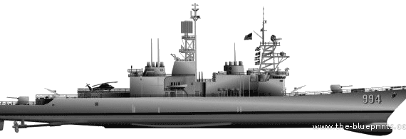 Корабль USS DDG-994 Callaghan (Destroyer) - чертежи, габариты, рисунки