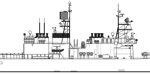 Эсминец USS DDG-995 Scott (Destroyer) - чертежи, габариты, рисунки
