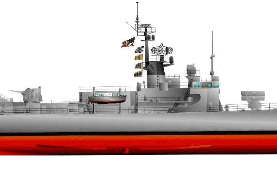 Эсминец USS DE-1040 Garcia (Destroyer Escort) - чертежи, габариты, рисунки