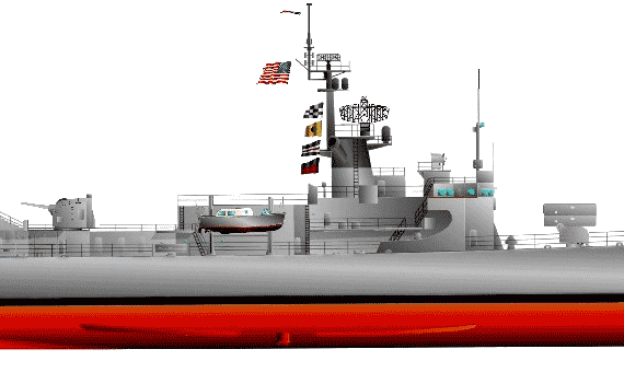 Эсминец USS DE-1049 Koelsch (Destroyer Escort) - чертежи, габариты, рисунки