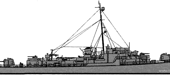Эсминец USS DE-440 McCoy Reynolds (Destroyer Escort) (1945) - чертежи, габариты, рисунки