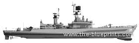 Крейсер USS DLG-28 Wainwright - чертежи, габариты, рисунки