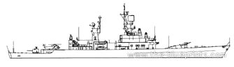 Эсминец USS DLG-33 Fox (Destroyer) - чертежи, габариты, рисунки