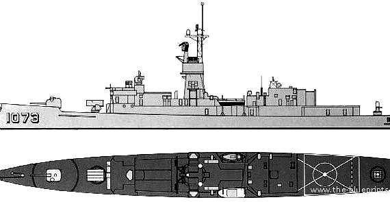 Корабль USS FF-1073 Robert E Peary (Frigate) - чертежи, габариты, рисунки