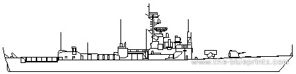 Корабль USS FF-1098 Glover (Frigate) - чертежи, габариты, рисунки