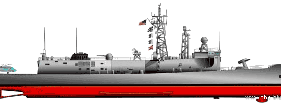 Корабль USS FFG-48 Vandegrift (Frigate) - чертежи, габариты, рисунки
