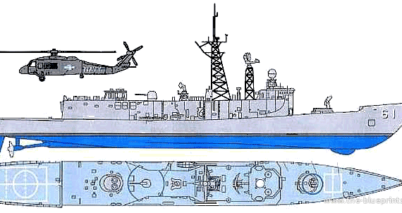 Корабль USS FFG-61 Ingraham (Frigate) - чертежи, габариты, рисунки