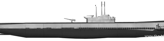 Submarine USS Gato (Submarine) - drawings, dimensions, figures