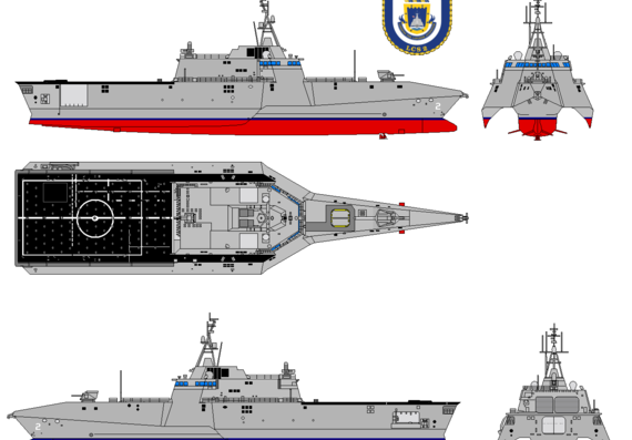 Корабль USS Independence LCS-2 - чертежи, габариты, рисунки