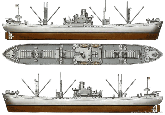Ship USS John.W.Brown (Liberty Ship) - drawings, dimensions, figures