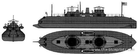 USS Keokuk (Ironclad Ram) (1863) - drawings, dimensions, pictures