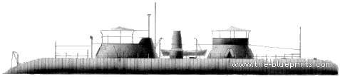 Корабль USS Keokuk (ironclad) (1863) - чертежи, габариты, рисунки
