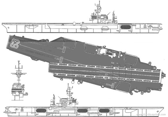 Авианосец USS Kittyhawk - чертежи, габариты, рисунки