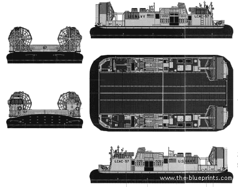 Корабль USS LCAC - чертежи, габариты, рисунки