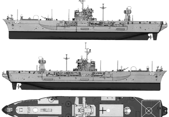 Destroyer USS LCC-20 Mount Whitney - drawings, dimensions, pictures