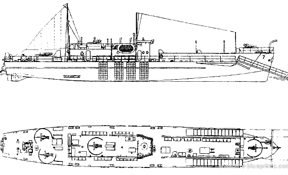 Корабль USS LCI Landing Craft Infantry (UK Version) - чертежи, габариты, рисунки