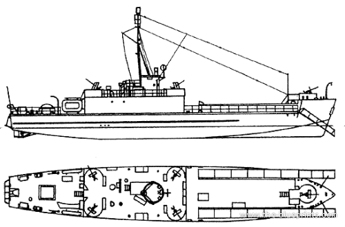 Корабль USS LCI (Landing craft-Infantry) - чертежи, габариты, рисунки