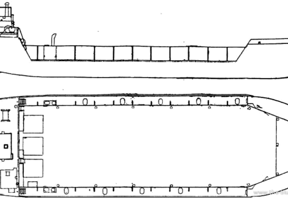Корабль USS LCT Mk.5 (Landing Craft- Tank) - чертежи, габариты, рисунки