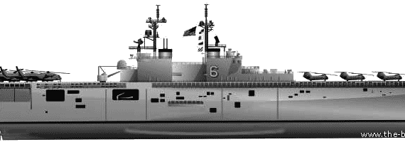 Авианосец USS LHD-6 BonHomme Richard - чертежи, габариты, рисунки