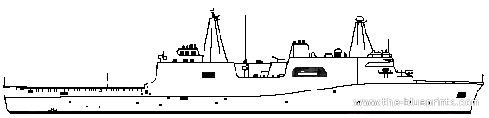Корабль USS LPD-17 San Antonio - чертежи, габариты, рисунки