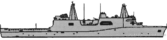 Корабль USS LPD-19 Mesa Verde - чертежи, габариты, рисунки