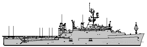 Корабль USS LPD-1 Raleigh - чертежи, габариты, рисунки
