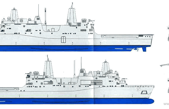 Корабль USS LPD-21 New York (Amphibious Landing Ship) - чертежи, габариты, рисунки