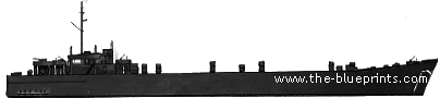Корабль USS LST-485 (Landing Ship Tanks) (1944) - чертежи, габариты, рисунки