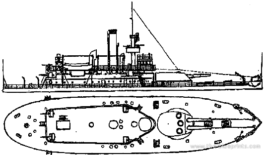 Ship USS M-10 Wyoming (Monitor) (1902) - drawings, dimensions, figures